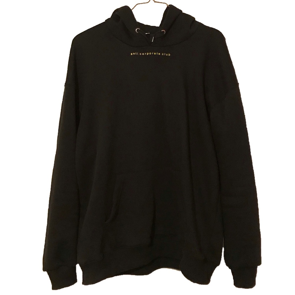 Anti Corporate Club ACC Logo Yellow Black Hoodie